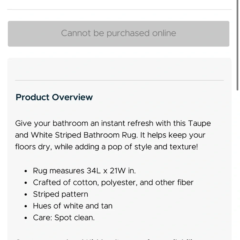 Kirkland Signature Cream and Brown Bath Mat